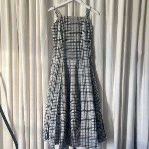 NWT MOUSSY Plaid Pleated Midi Dress 1 S